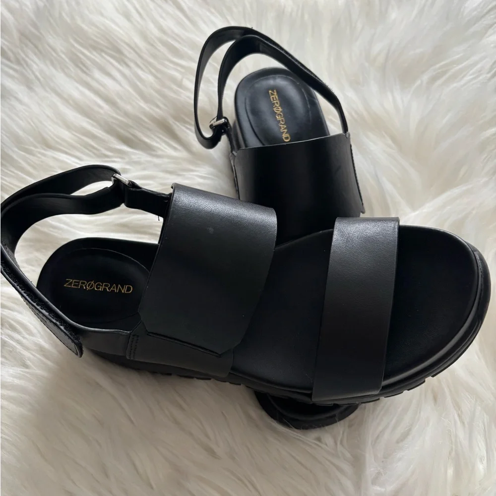 Cole Haan Black Sandals with Sleek Minimalist Design - Picture 2 of 4